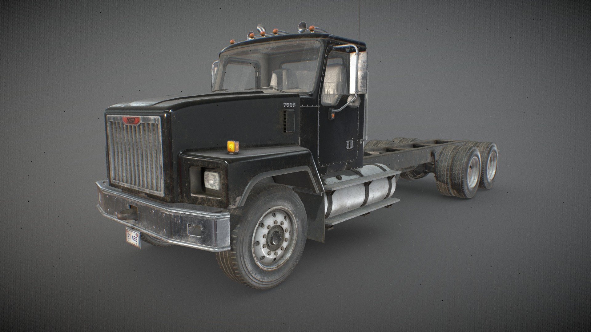 3D Model of generic Classic Truck, game-ready and low-poly:


Real-world scale and centered.
The unit of measurement used for the model is centimeters
Cabin interior fully modeled and textured.
Doors, wheels and steering wheel are separated and can be easily rigged/animated.
Interior is a separate object to detach if needed.
PBR textures made in Substance Painter
All branding and labels are custom made.
Second uv channel included for lightmaps.
Average texel density: 800-900 px/m

Total Polys:  16.106 (31.129 tris)

Maps sizes: 


Body: 4096x4096
Chassis: 4096x4096
Interior: 4096x4096
Wheels: 2048x2048
Glass: 2048x2048

Provided Maps:


Albedo 
Normal
Roughness
Metalness
AO
Opacity included in Albedo (glass)
Emissive

Formats Incuded - MAX / BLEND / OBJ / FBX 

Packed ORM textures available uppon request

This model can be used for any game, film, personal project, etc. You may not resell or redistribute any content - Classic Truck - Black - Low Poly - Buy Royalty Free 3D model by MSWoodvine 3d model