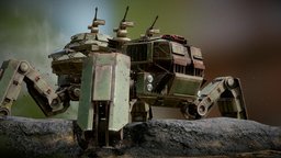 Unique armored truck ‘Tarantula’ crossout, blender, vehicle, gameart