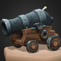 Hand Painted Cannon cute, games, cannon, polycount, artstation, texturepainted, handpainted, pirates