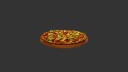 Sausage Greenery Pizza pizza, photogrammetry, 3dmodel