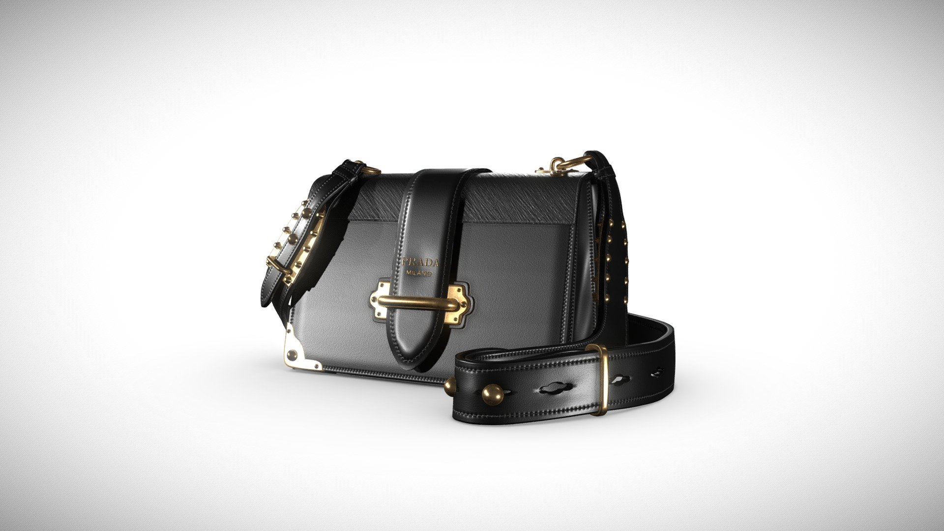 One of PRADA's luxury bags, visualized in 3D.
Based on photographic reference 3d model