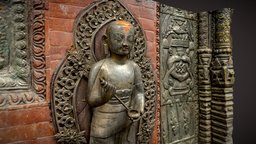 Buddhist Monk w/3 LOD lod, asia, india, statue, realism, buddhism, kathmandu, nepal, buddhist, realitycapture, photogrammetry, art, pbr, scan, 3dscan, building, sculpture