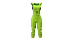 Female Hooded Hiphop Overall Jumpsuit green, one, orange, , pop, fashion, urban, singer, girls, tube, top, clothes, piece, pants, dance, teenage, star, casual, womens, overall, jumpsuit, rapper, wear, hiphop, pbr, low, poly, female, black, playsuit, coverall