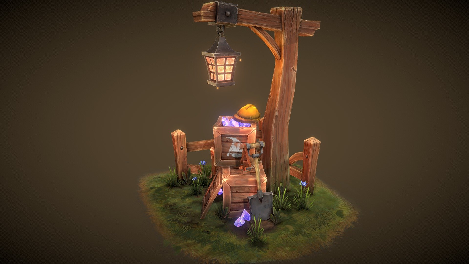 This is a small diorama I created primarily to work on my texturing skills and improving the stylization of my models. This work was inspired by World of Warcraft so I wanted to make it look like it could fit into that world and I'm pleased with how it turned out!

This is the unlit version of the model, I uploaded them both because I didn't know which version I preferred. You can see the unlit version here: https://sketchfab.com/3d-models/digging-for-treasure-unlit-18029909eeb7412eb2cc40c1f077f9fd

https://www.artstation.com/andrew_melfi - Digging for Treasure [Lit] - 3D model by andrewmelfi 3d model