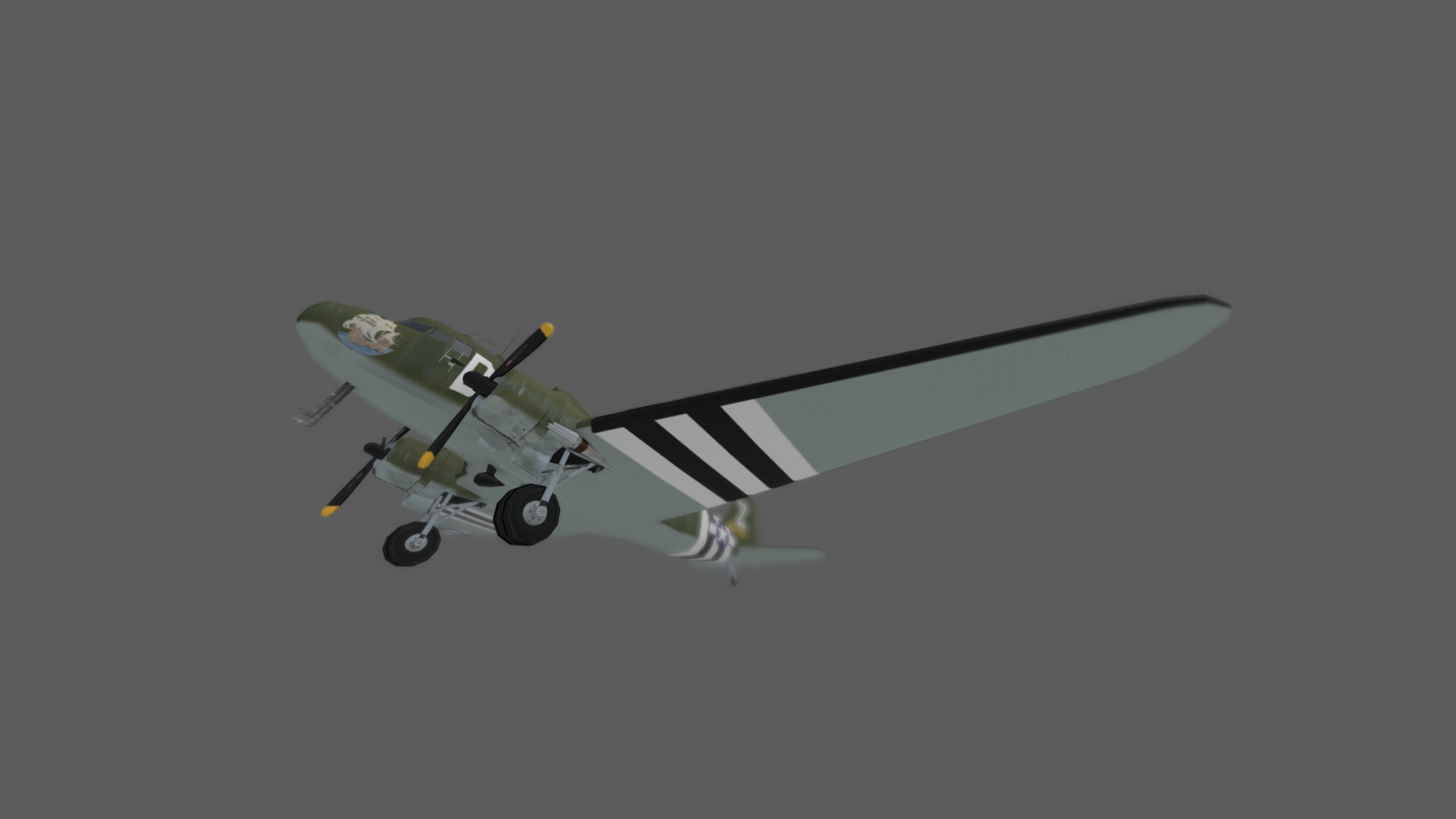 Animated C-47 plane - C-47 - Buy Royalty Free 3D model by BlackantMaster 3d model