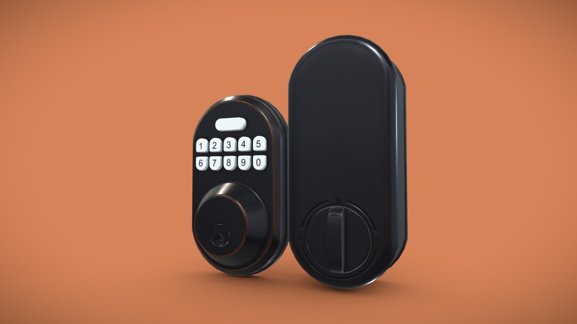 This is a 3D model of a Security Door Lock
- Made in Blender 2.9x (Cycles Materials) and Rendering Cycles.
- Main rendering made in Blender 2.9 + Cycles using some HDR Environment Textures Images for lighting which is NOT provided in the package!

What does this package include?
- 2K and 4K Textures (Base Color, Normal Map, Roughness, Ambient Occlusion) 

Important notes
- File format included - (Blend, FBX, OBJ, MTL, GLTF, PLY, ABC, DAE, STL)
- Texture size -  2K and 4K 
- Uvs non - overlapping
- Polygon: Quads
- Centered at 0,0,0
- In some formats may be needed to reassign textures and add HDR Environment Textures Images for lighting.
- Not lights include 
- Renders preview have not post processing
- No special plugin needed to open the scene.

If you like my work, please leave your comment and like, it helps me a lot to create new content.
If you have any questions or changes about colors or another thing, you can contact me at  we3domodel@gmail.com - Security Door Lock - Buy Royalty Free 3D model by We3Do (@giovanny) 3d model
