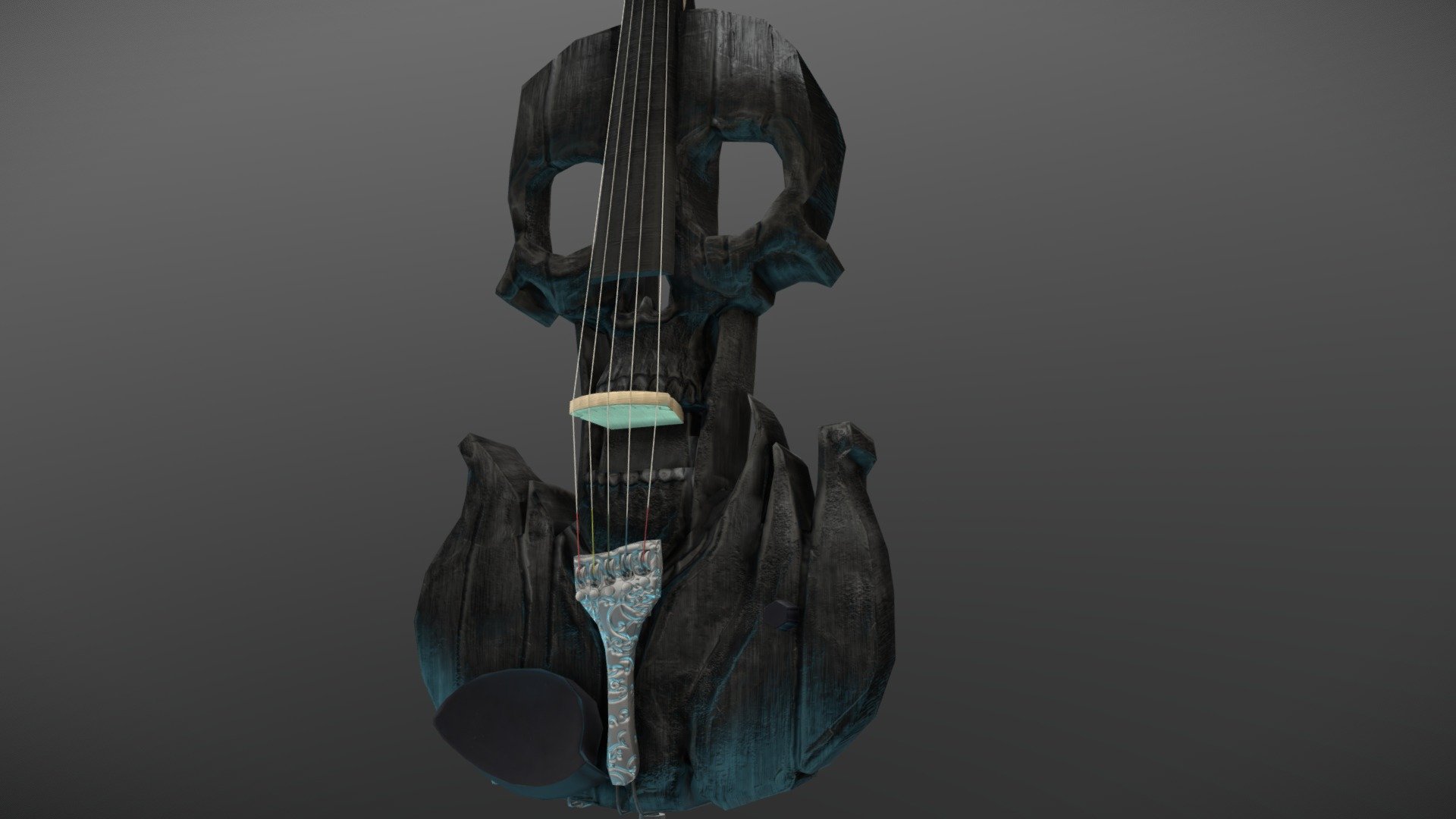 A reproduction of one of Jeff Stratton's hand-sculpted electric violins 3d model