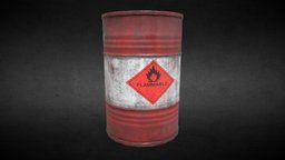Flamable Barrel barrel, prop, substancepainter, substance, weapon, 3d