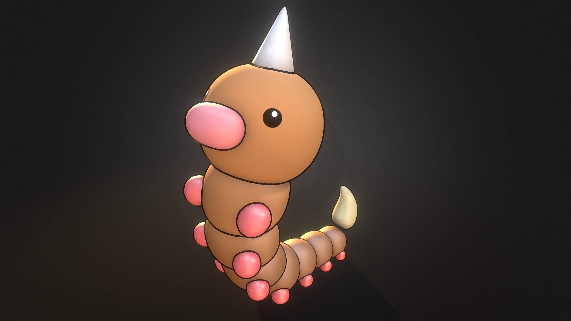 The simple one. In fact it was so simple that I decided to finaly make a scripts for outline meshes. You can see me struggling in last making of on my youtube channel. (Search Simon Telezhkin) - Weedle Pokemon - 3D model by 3dlogicus 3d model