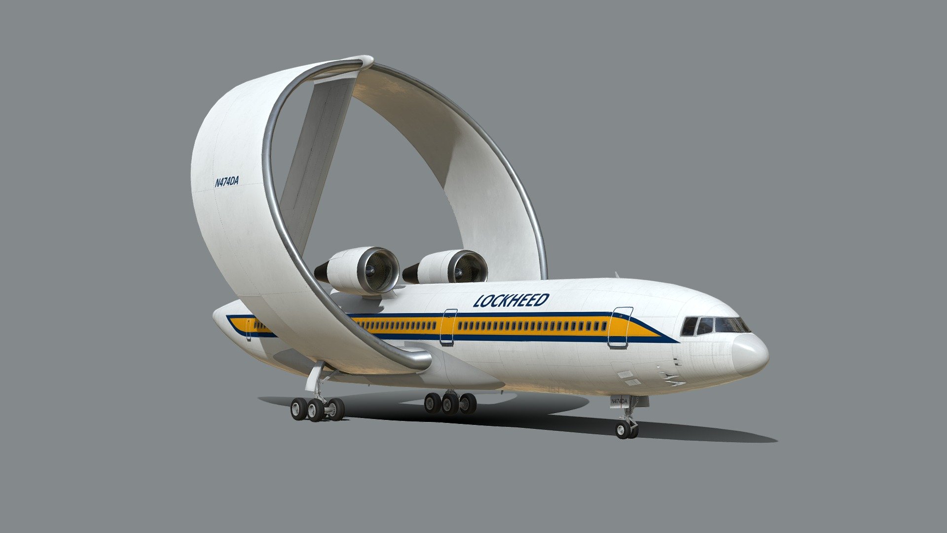 Lockheed's proposal for a ring wing airliner - Lockheed Ring Wing airliner - Buy Royalty Free 3D model by Tim Samedov (@citizensnip) 3d model