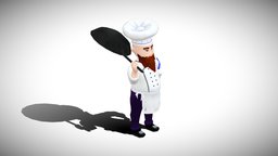 Stylized NPC rpg, toon, dwarf, chef, cook, npc, game-ready, jrpg, game-asset, topdown, character, handpainted, cartoon, game, lowpoly, mobile, gameasset, stylized, fantasy, gameready, noai