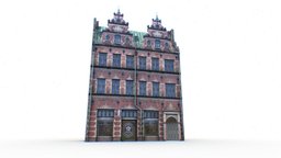 Royal Copenhagen Building brick, european, old, denmark, copenhagen, danemark, 3d, house, building, royal