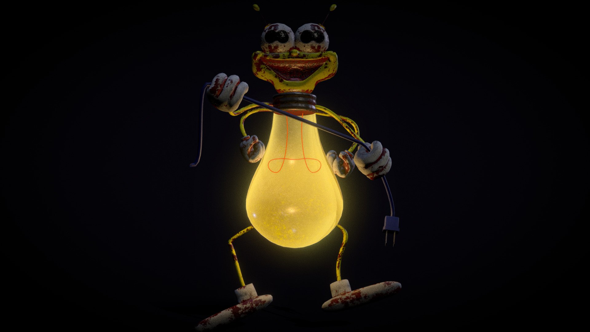 The mascot character for Alabama Power &amp; other power companies, created to teach children about electrical safety.
I covered him in blood and made him spooky because it's almost halloween.

Created for Day 26 of the #Sculptober 2021 Challenge 3d model