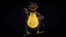 Louie The Lightningbug bug, mascot, electricity, shock, louie, lightbulb, sculptober, halloween, horror, sculptober2021