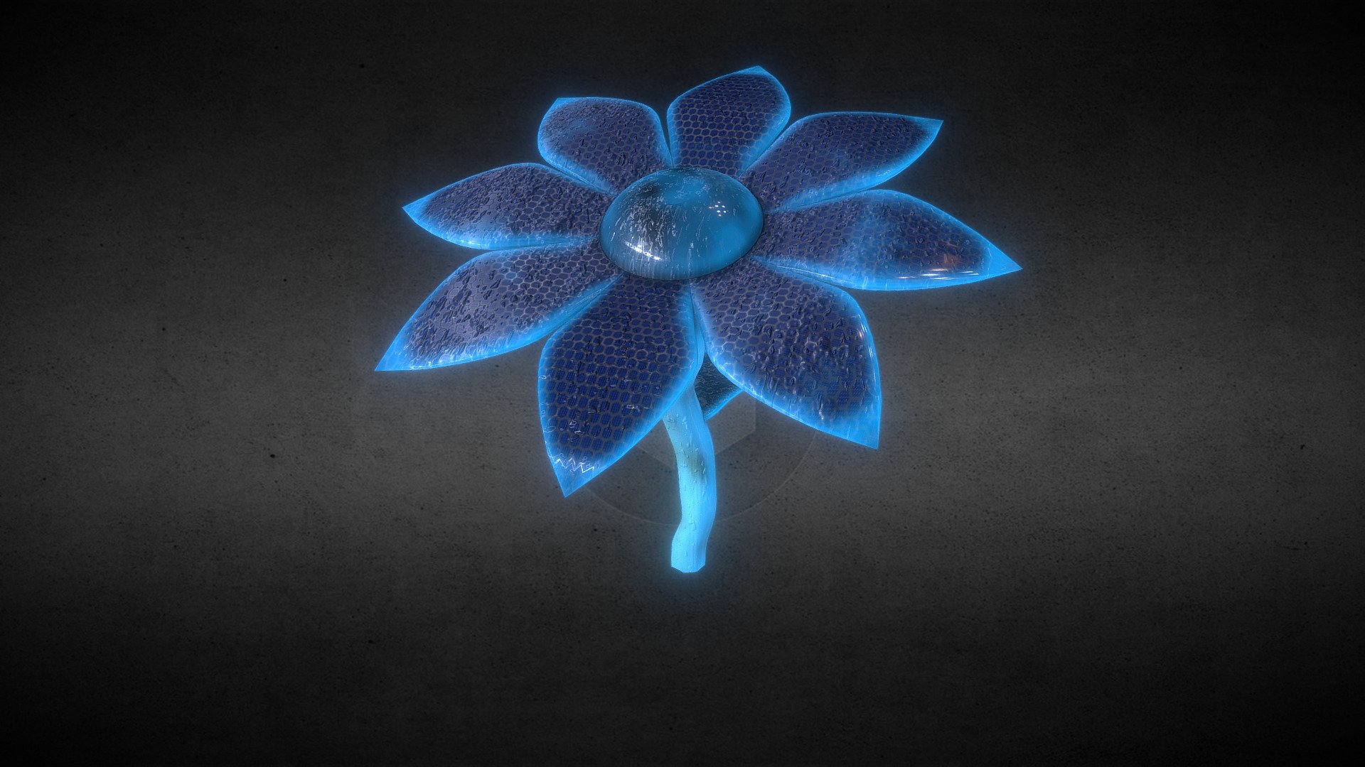 This flower was made in Maya as part of my NRC assignment, the client of our brief was Blizzard and I created this flower as part of a set of models that I later combined into a full scene in Unity.

The textures were put together using Substance Painter.

This flower’s lore is essentially that it can harness energy from any light sources it was built by an evil corperation that has domination over the entire universe, the flower can redistribute the power of artifical black holes as well 3d model