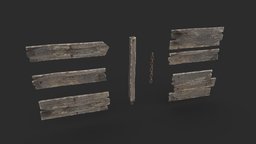 Old Wooden Signs Set wooden, lod, plank, rust, vintage, retro, road, board, rusty, rustic, sign, old, signboard, game-ready, game-asset, lods, low-poly, game, pbr, lowpoly, wood