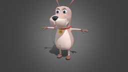 Cartoon Dog with Rigs and Poses toon, cute, dog, kid, children, cartoon, lowpoly, animal, stylized