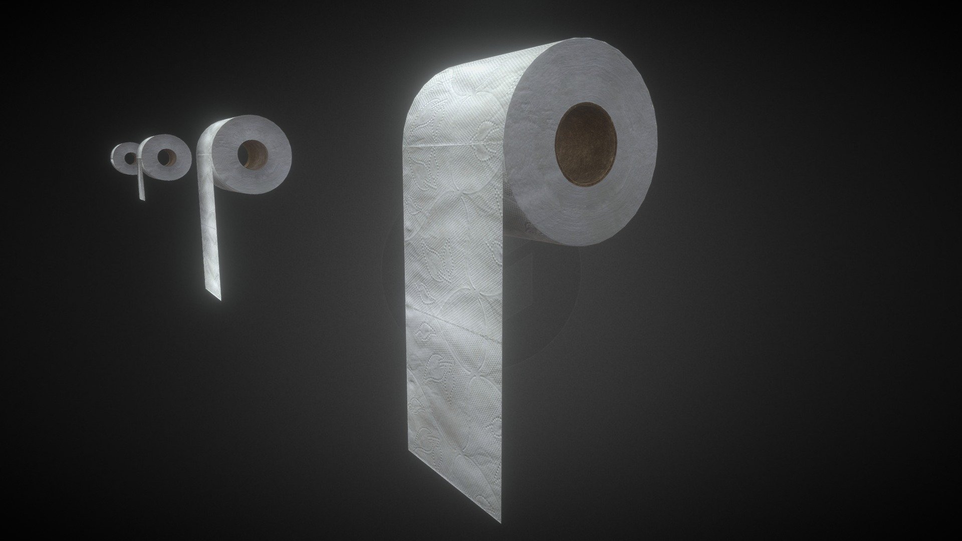 I modeled and created this Toilet Paper to be use in bathroons, destroyed enviroments and much more places.

And also I included PBR painted texture and High Poly and Low Poly version and the PBR works in both meshs.

And you can adjust the width of the paper, just delet the polygons below.

And the objects have proper pivot points locations.

More Details




Comes with Toilet Paper, low poly and high Poly, PBR Textures and 1 material in the doc files

Clean topology and optimized geometry

Good heirarchy and rename objects

All UVs unwrapped and there is not overlapping

PBR support channel (Albeto(Color), Normal Map, Roughness)

Formats available: blender, obj, fbx, 3DS

Geometry: Polygon Mesh and Subdivision Ready

Poly Counts: 206

Unids Used: CM

Formats Textures: PNG

Resolution Textures: 4098x4098(4K), 2048x2048(2K)

Total Megabytes Archieves: 85MB
 - Toilet Paper Adjustable Roll BPR - Buy Royalty Free 3D model by eltonmodellingdesign2020 3d model