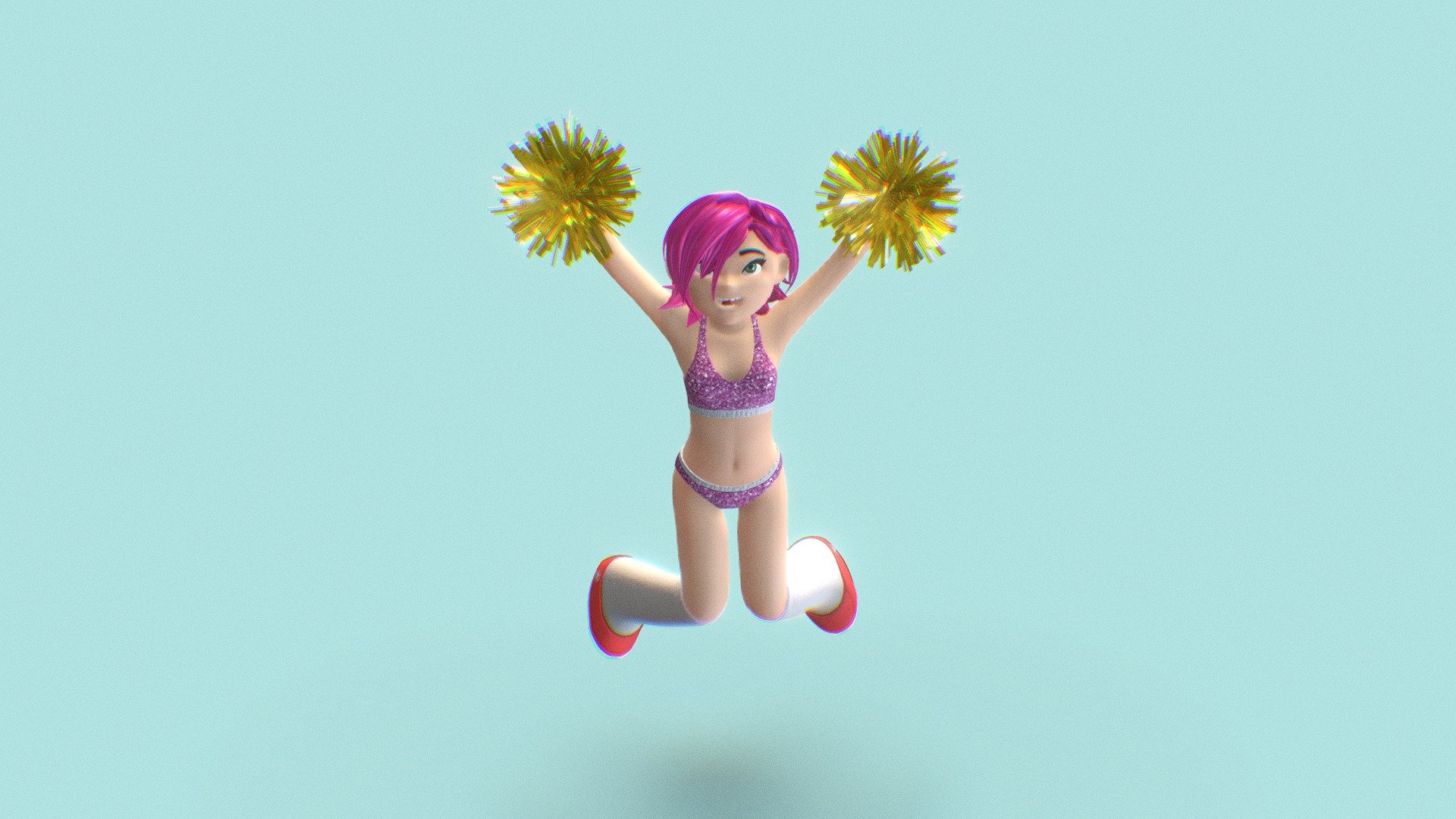 Made few years ago, when I've been learning Blender. Just add some little corrections.
The design of CheerleaderGirl made long time ago. 
You can see it here: https://pl.pinterest.com/pin/728457308483397121 - Cheerleader Girl - Download Free 3D model by GregoryEm (@g.matwiejszyn) 3d model