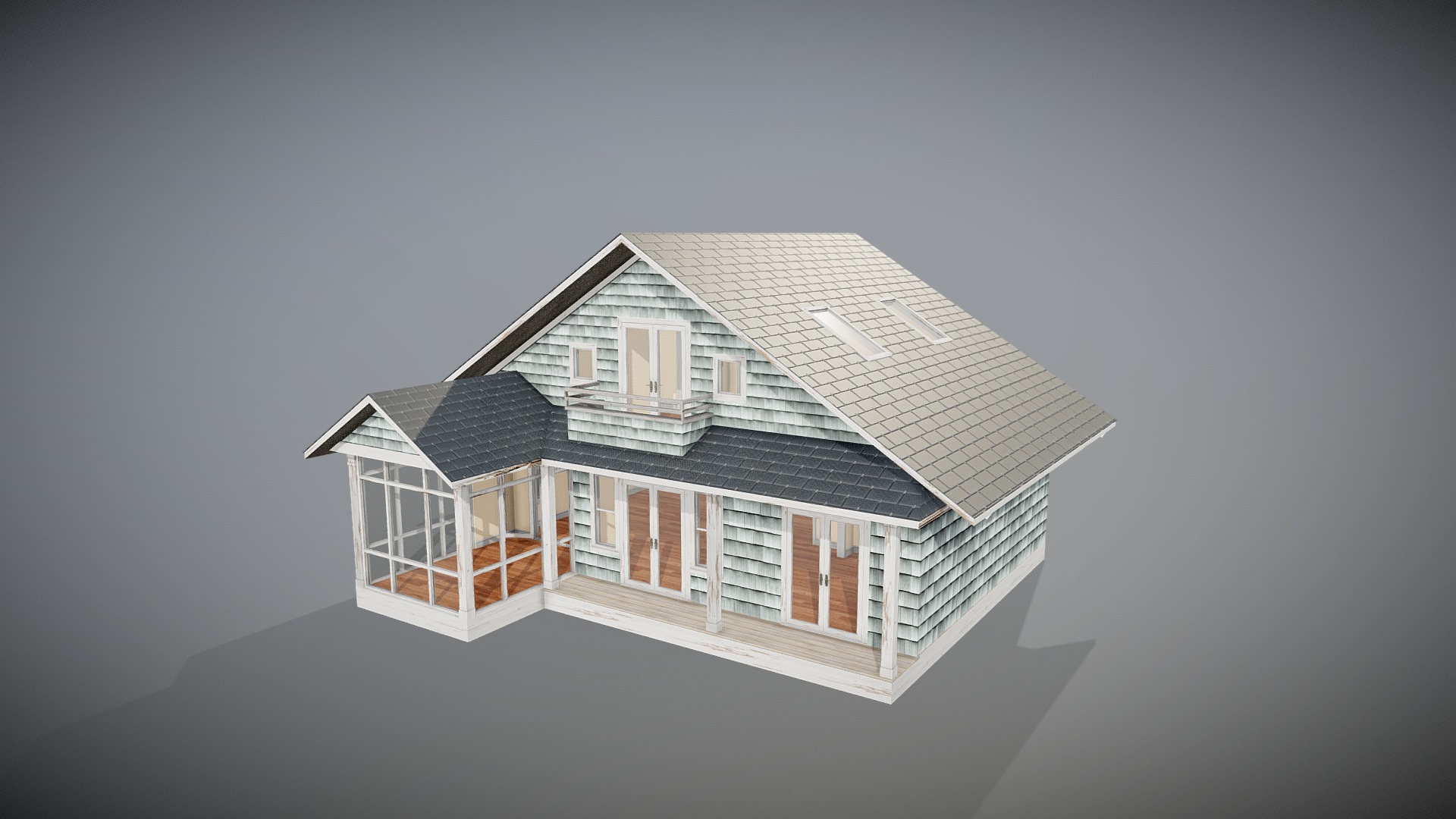 New England style beach house 3d model