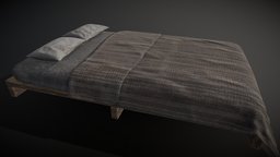 Viking Home Floor Bed bed, bedroom, sleep, viking, medieval, worn, furniture, rest