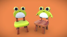 Froggy Chairs frog, furniture, froggy, substancepainter, substance, blender, lowpoly, stylized