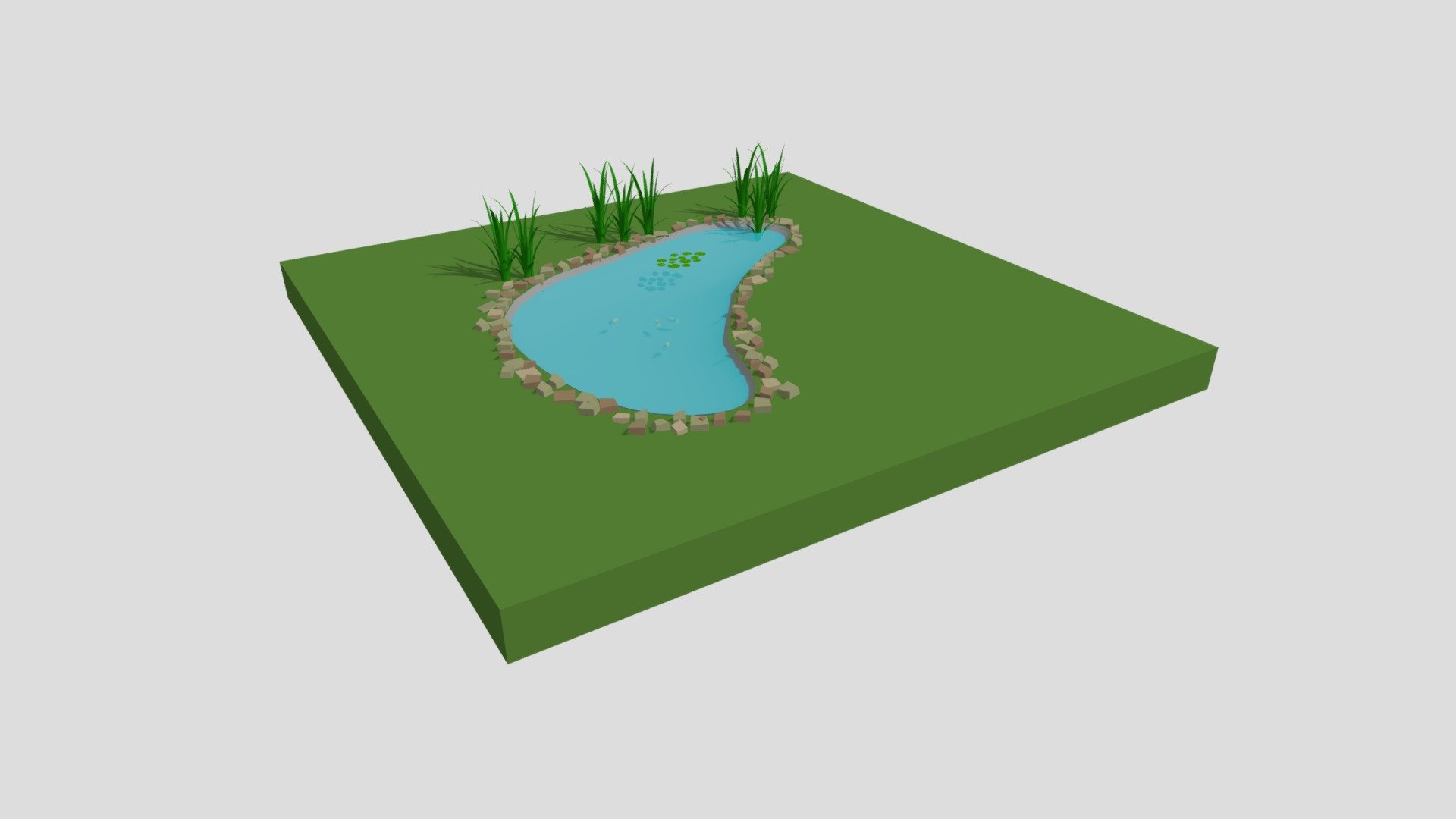 Garden pond - Download Free 3D model by Rail_Lin 3d model