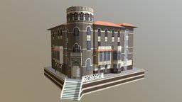 Izmir Ethnography Museum architectural, bricks, realistic, brickwall, low-polly, 3d-asset, building, textured