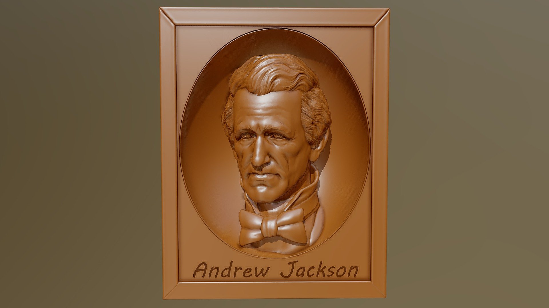 Wood carvings 3d bust of Andrew Jackson that i did for for Splash Carpentry (http://splashcarpentry.com) Me and my collegues made all 43 US Presidents busts. More info on the project https://kickstarter.com/projects/splashcarpentry/the-presidents - Andrew Jackson - 3D model by kostikim 3d model