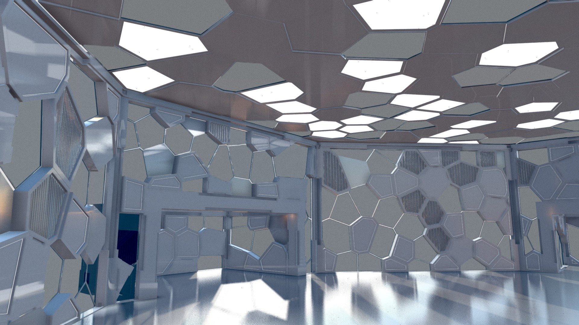Futuristic Interior space 3d model