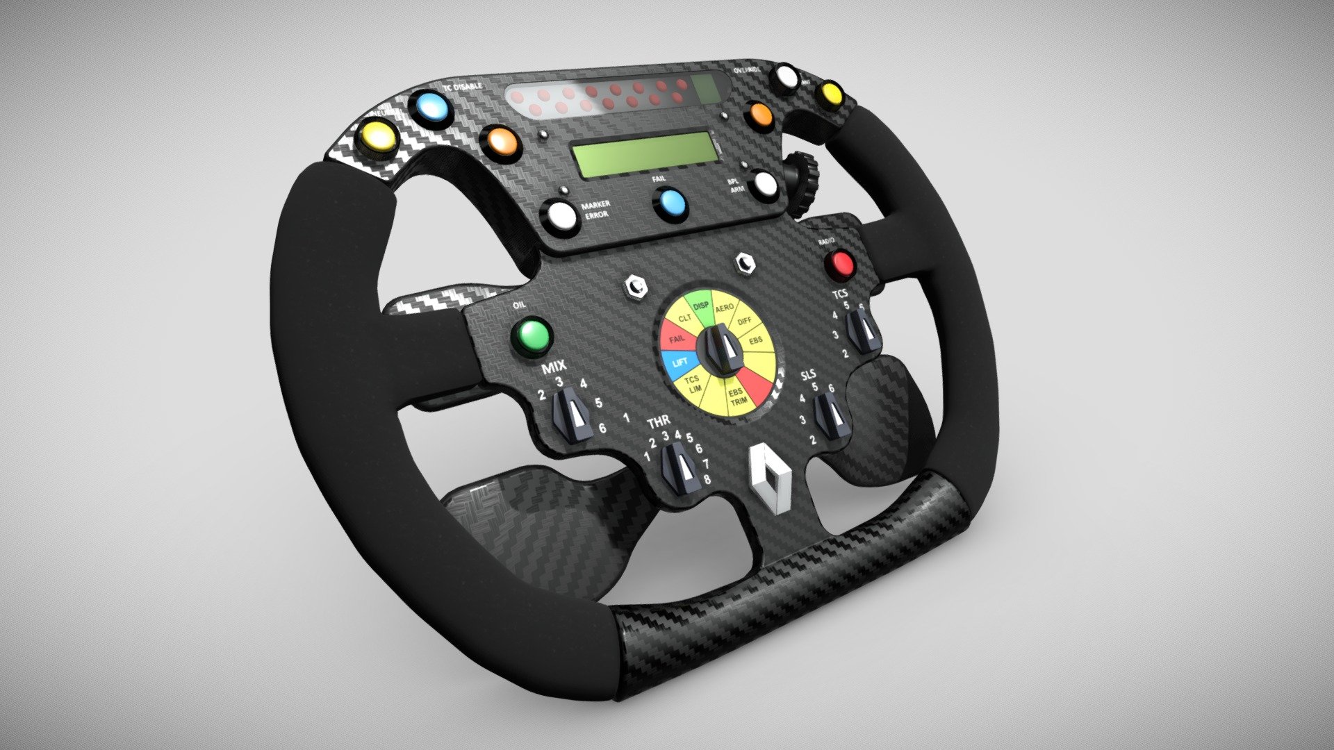 Renault R26 steering wheel from 2006 FIA Formula 1 Season - Renault F1 Steering Wheel (2006) - Buy Royalty Free 3D model by Wittybacon 3d model
