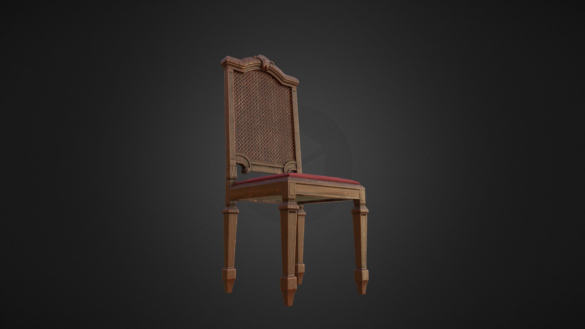 Made in Blender and Substance Painter - Antique small chair - Buy Royalty Free 3D model by simviz.net (@simonscat) 3d model