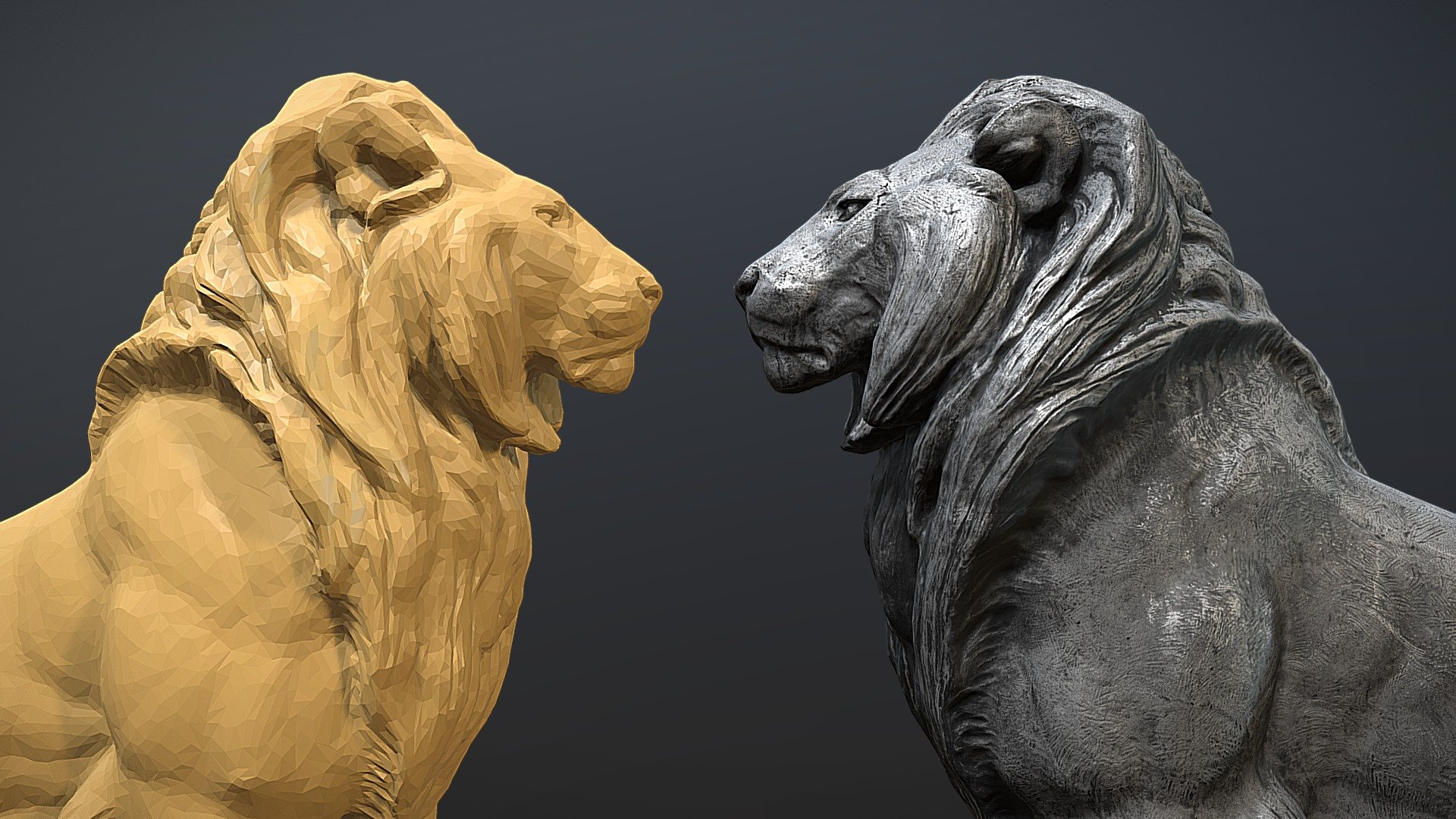 A 3D scan of a scultupre Seated Lion by Antoine-Louis Barye / Alexis Rudier Fondeur (Paris) 1848. 
Found by the entrance of Ny Carlsberg Glyptotek in Copenhagen.
 - Seated Lion - Download Free 3D model by Rigsters 3d model