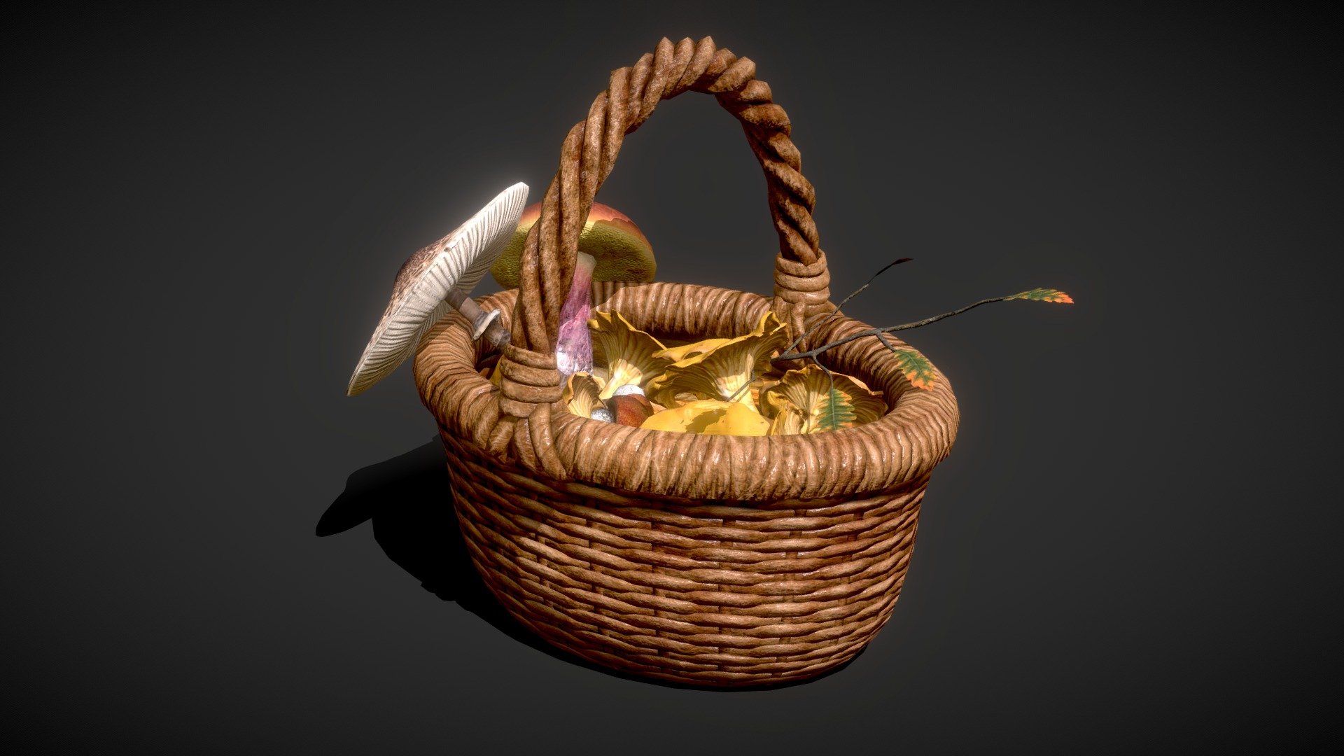 https://www.artstation.com/artwork/q9K1gL - Mushroom basket - Buy Royalty Free 3D model by Karolina Renkiewicz (@KarolinaRenkiewicz) 3d model