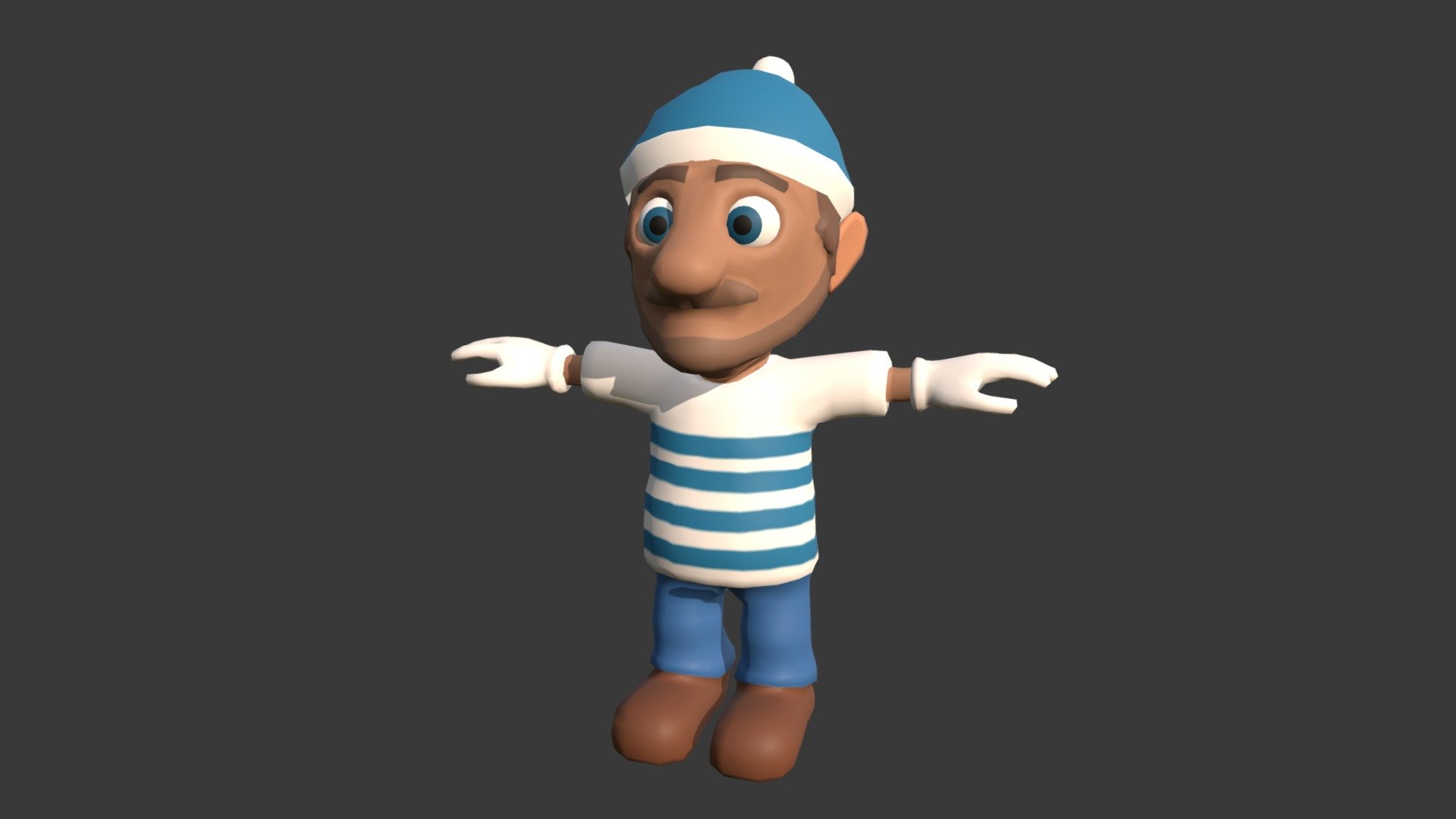 My attempt on making a Nintendo-stylish game character who could remind you of a combination of Mario, Hugo and myself. Made it for my exam. Sculpt/Retopo/Texture in 3D Coat 3d model