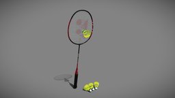 Badminton 3dart, badminton, shuttlecock, substancepainter, maya, 3dmodel