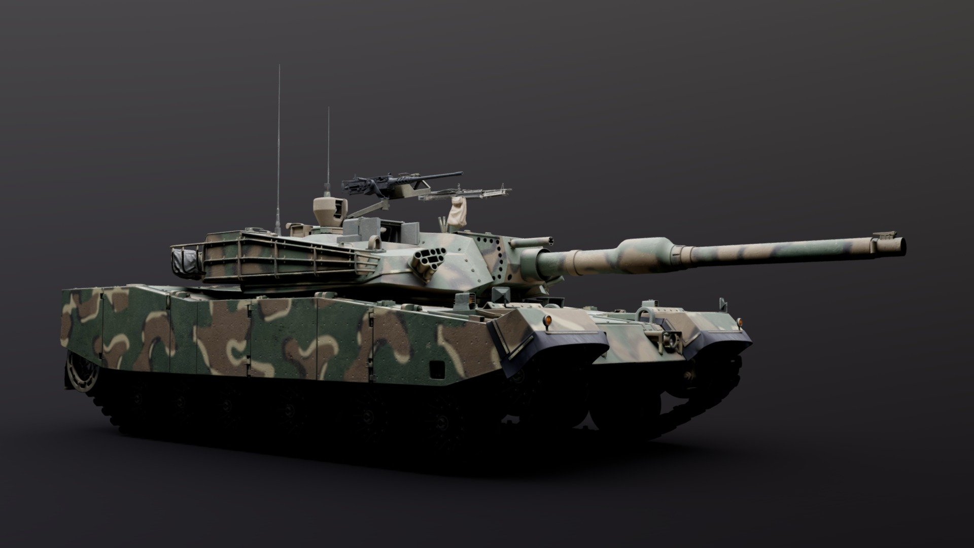 K1A1 South Korean Main battle tank. Made this model few years ago but didn't upload it for having a lot of textures, so here's the light baked texture version 3d model