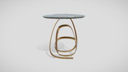 Brass Marble Side Table