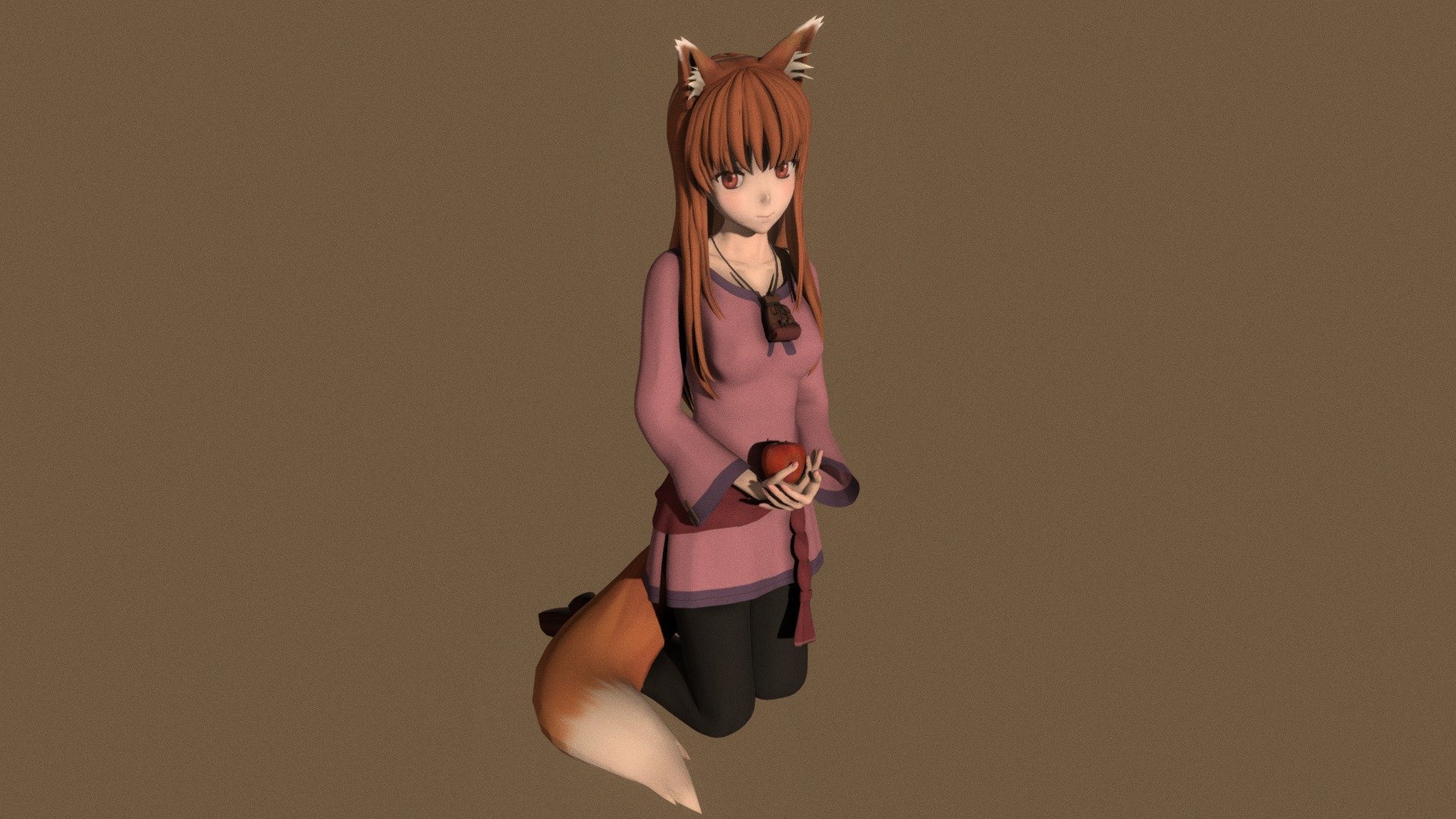 Posed model of anime girl Horo (Spice and Wolf).

This product include .FBX (ver. 7200) and .MAX (ver. 2010) files.

Rigged version: https://sketchfab.com/3d-models/t-pose-rigged-model-of-horo-78da7c8f3e704fe7a8800f416680980c

I support convert this 3D model to various file formats: 3DS; AI; ASE; DAE; DWF; DWG; DXF; FLT; HTR; IGS; M3G; MQO; OBJ; SAT; STL; W3D; WRL; X.

You can buy all of my models in one pack to save cost: https://sketchfab.com/3d-models/all-of-my-anime-girls-c5a56156994e4193b9e8fa21a3b8360b

And I can make commission models.

If you have any questions, please leave a comment or contact me via my email 3d.eden.project@gmail.com 3d model