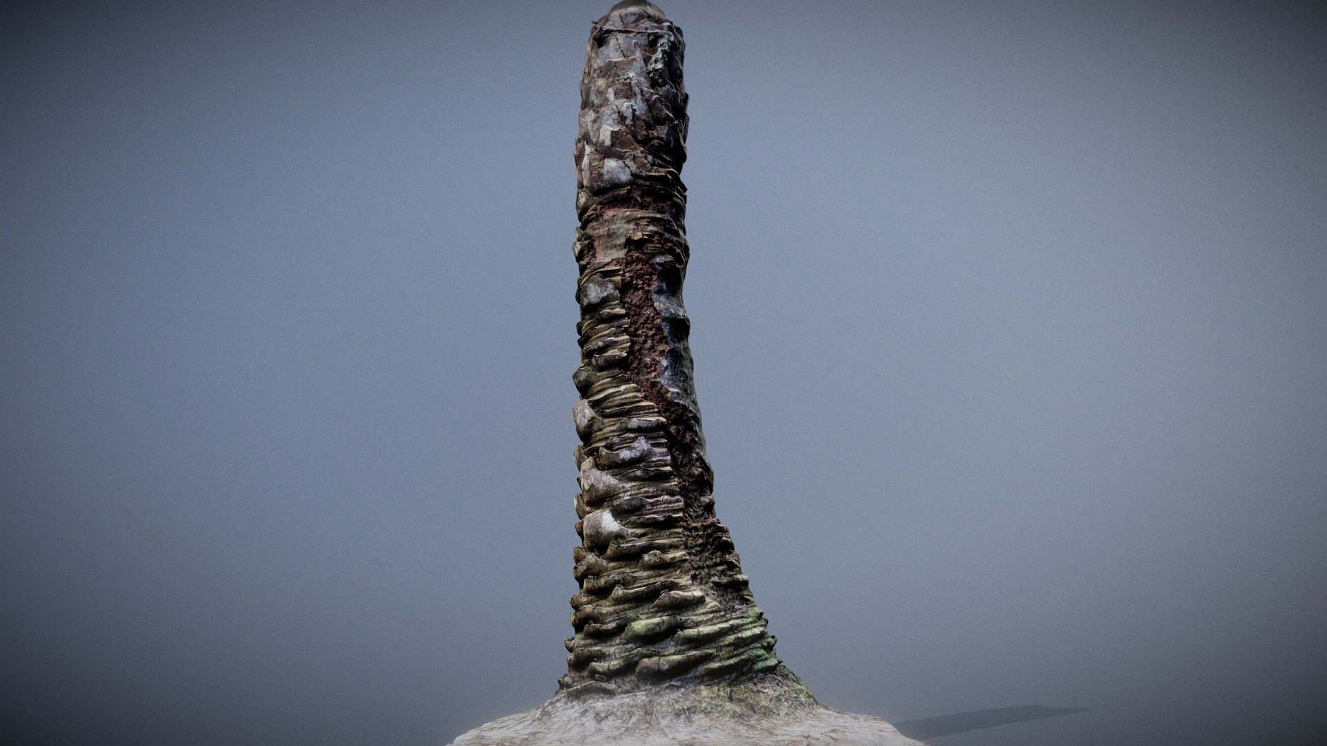 Baked version 002 - still 150k face target, but 8k color with 4k normal, roughness, ao

free cc0 midpoly D/L: https://skfb.ly/6QCqE

Earlier this week, in the dim light of an overcast evening here in the southeastern United States this tree became the subject of roughly 2 minutes of hasty video scraping with my iPhone.

Please enjoy this hastily baked mid-poly mesh made by baking a dense cloud onto a mid-poly quad mesh generated from the cloud. Here’s a link to the point cloud that was used (no input textures used for bake, only vertex color on dense mesh) ;) https://skfb.ly/6QADy

and the prior version (001) is here https://skfb.ly/6QBWE

Houdini was the primary tool used for all geometry work, baking and GLTF export for Sketchfab. The UVs were automatically generated and need more work, but parts of this look great to me so I’m posting it as yet another watermark.

Thank you for visiting! - Alan/Organic

Tools used: youtube-dl, ffmpeg, python, colmap, houdini

https://www.instagram.com/organiccomputer/ - Palm-tree-trunk-002-150k-faces-8k-color-tex - 3D model by OrganicComputer (@artbyorganic) 3d model