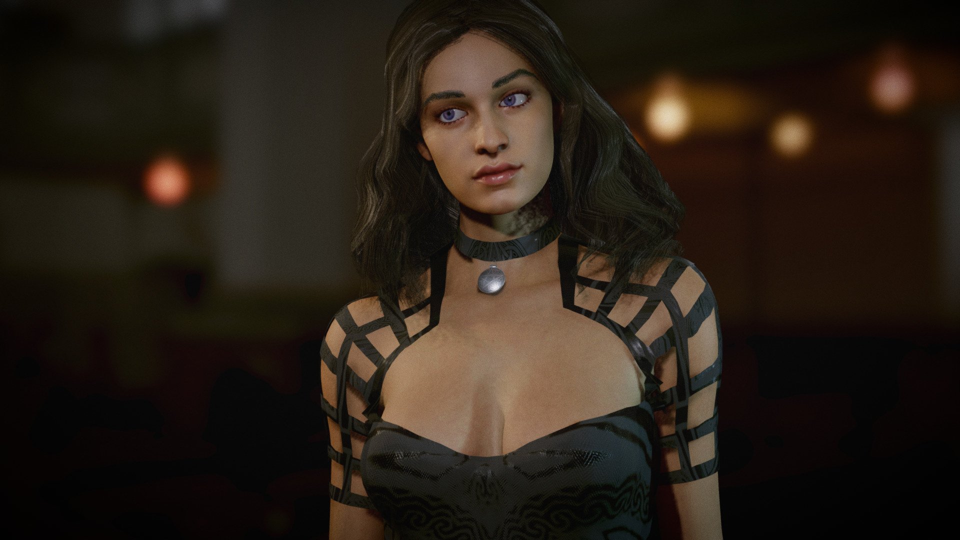 Anya as Yennefer - Sorceress Witch fanart, Female  Girl with dress , includes. Model in Blender file. Fully rigged. SSS subsurface scattering. mixamo bone names for animation. No FBX or OBJ format, only Blend file 3d model