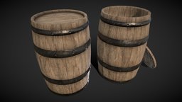 Closed and opened barrel rpg, barrel, wine, rust, prop, medieval, nails, inn, mead, tavern, planks, 4k, beer, feudal, metal, props, unrealengine4, unity5, house, container, steel