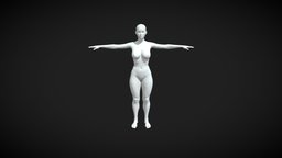 High Detailed Women Fit Body Base Mesh T-Pose