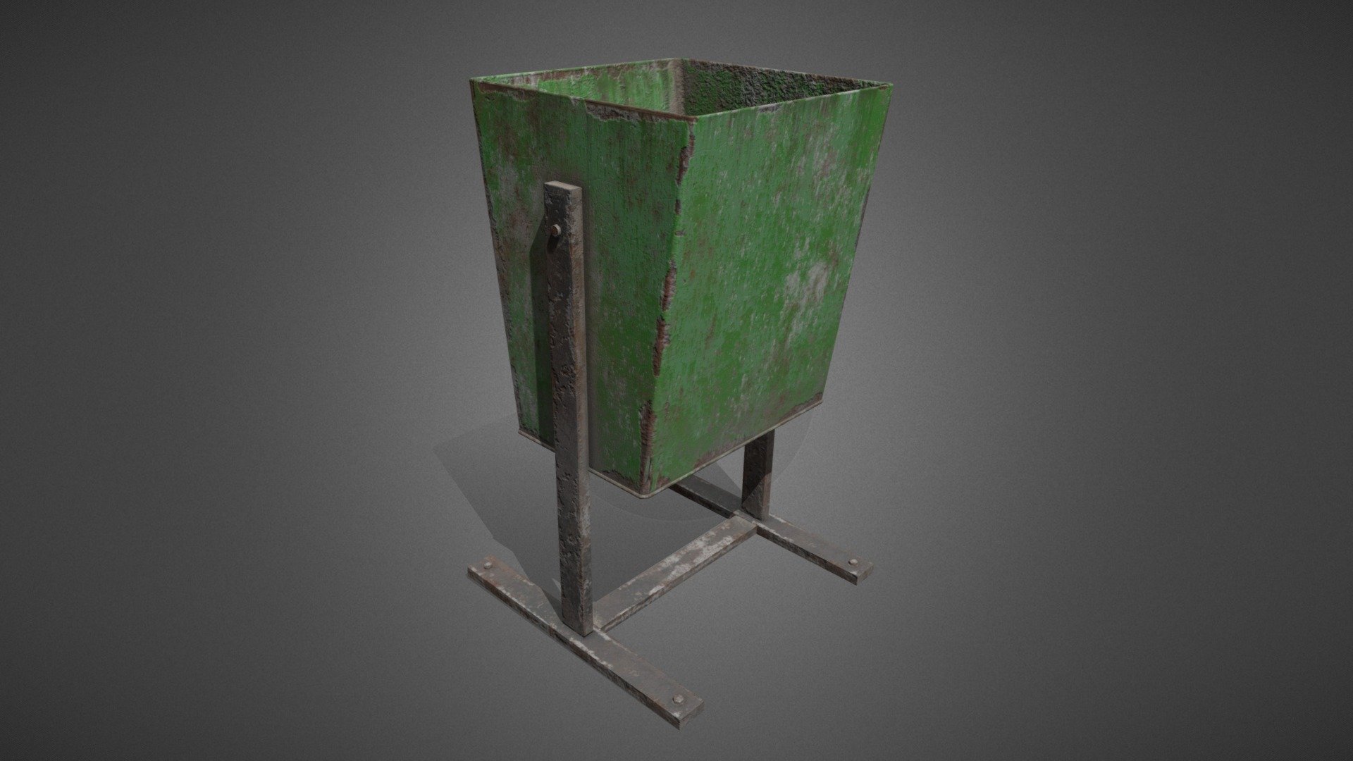 Low-poly, game-ready model of a Trash Can / Garbage Bin.

TEXTURES

High resolution PBR Metal/Roughness textures are provided in the additional files.

Texture size: 2048 x 2048
Texture format: PNG 8 bit (uncompressed)




Base Color (Diffuse)

Metallic

Roughness

Height

Normal 

Ambient Occlusion

This asset is part of our Hangar collection - Trash Can - Buy Royalty Free 3D model by Ringtail Studios (@ringtail) 3d model