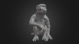 Long Tailed Macaque monkey, toy, ape, long, miniature, tail, print, tailed, printable, macaque, 3dprint, animal, human