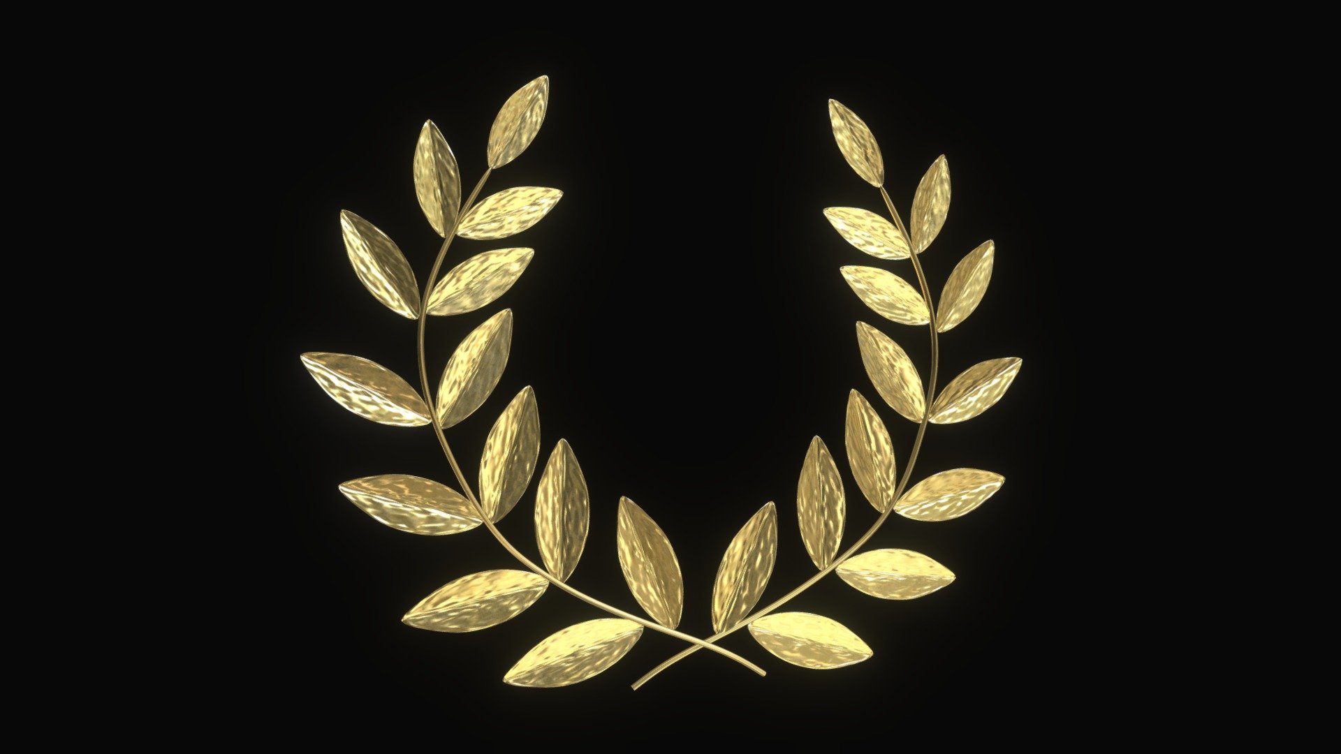 === The following description refers to the additional ZIP package provided with this model ===

Stylized laurel wreath crown 3D Model. Production-ready 3D Model, with PBR materials, textures, non overlapping UV Layout map provided in the package.

Quads only geometries (no tris/ngons).

Formats included: FBX, OBJ; scenes: BLEND (with Cycles / Eevee PBR Materials and Textures); other: png with Alpha.

1 Object (mesh), 1 PBR Material, UV unwrapped (non overlapping UV Layout map provided in the package); UV-mapped Textures.

UV Layout maps and Image Textures resolutions: 2048x2048; PBR Textures made with Substance Painter.

Polygonal, QUADS ONLY (no tris/ngons); 63808 vertices, 63752 quad faces (127504 tris).

Real world dimensions; scene scale units: cm in Blender 3.1 (that is: Metric with 0.01 scale).

Uniform scale object (scale applied in Blender 3.1) 3d model