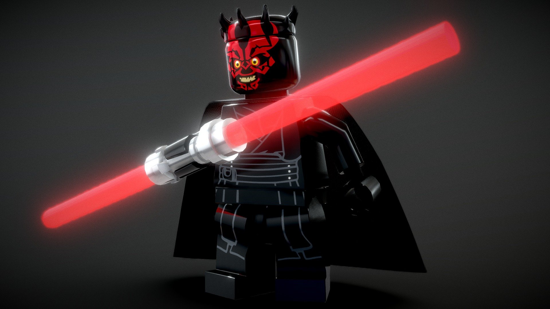 Created in 3DS Max 2019 - LEGO - Darth Maul (Rigged) - Buy Royalty Free 3D model by Vincent Yanez (@vinceyanez) 3d model