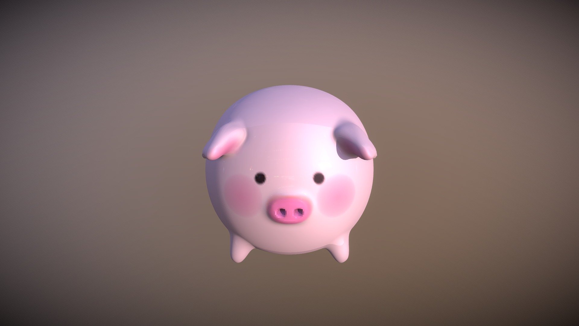 cute round pig - Pig - Download Free 3D model by mypstom 3d model