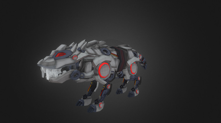 A wolf I created for a 3D puzzle platformer called Bijou and Big! - Chris the Wolf - 3D model by TigerNDV 3d model