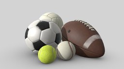 Sports Assets Package baseball, games, football, sports, gym, soccer, tennis, futbol, optimized, volleyball, low-poly